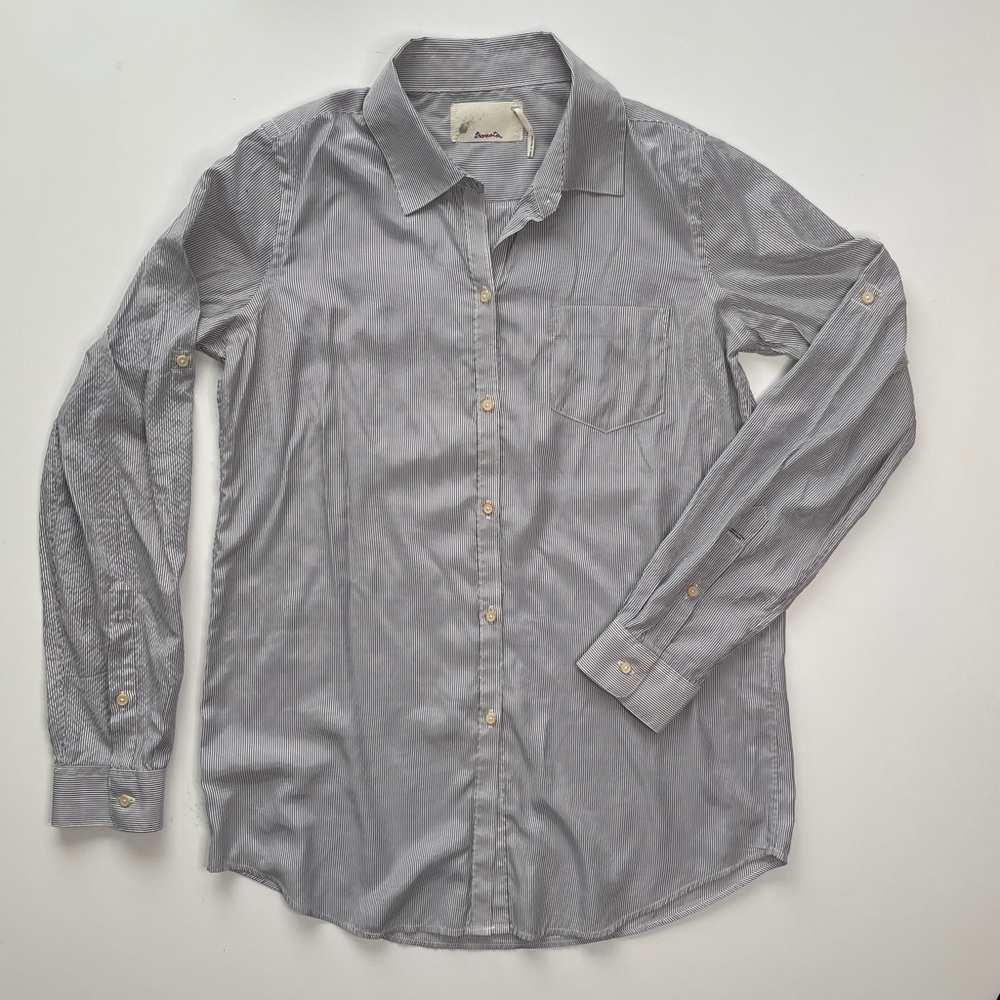TROVATA Birds of Paradis‎ Shirt Top Amalie Womens Medium Long Sleeve Button Up